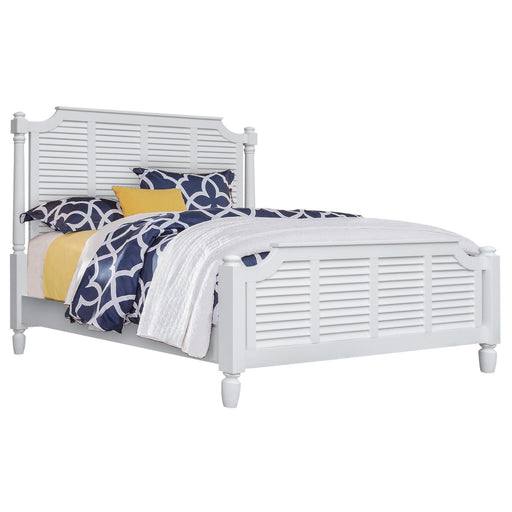 Sunset Trading White Shutter Wood King Bed -  Chapter 11 Furniture (Lewiston, Maine)