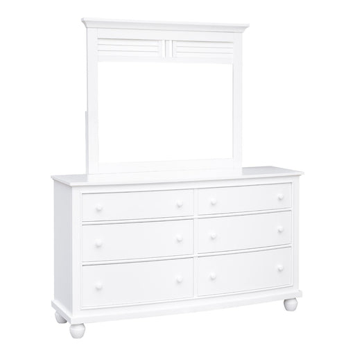 Sunset Trading White Shutter Wood 6 Drawer Double Dresser with Mirror -  Chapter 11 Furniture (Lewiston, Maine)