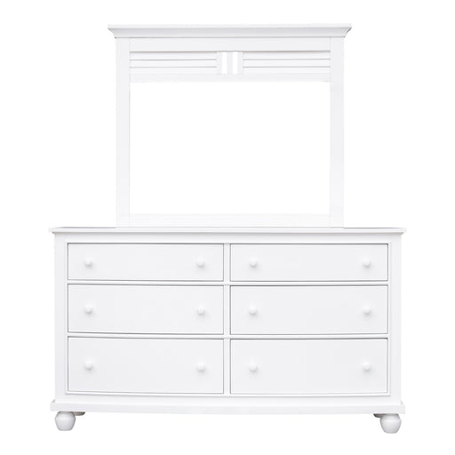 Sunset Trading White Shutter Wood 6 Drawer Double Dresser with Mirror -  Chapter 11 Furniture (Lewiston, Maine)