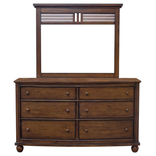 Sunset Trading Bahama Shutter Wood 6 Drawer Double Dresser with Mirror | Tropical Walnut Brown -  Chapter 11 Furniture (Lewiston, Maine)