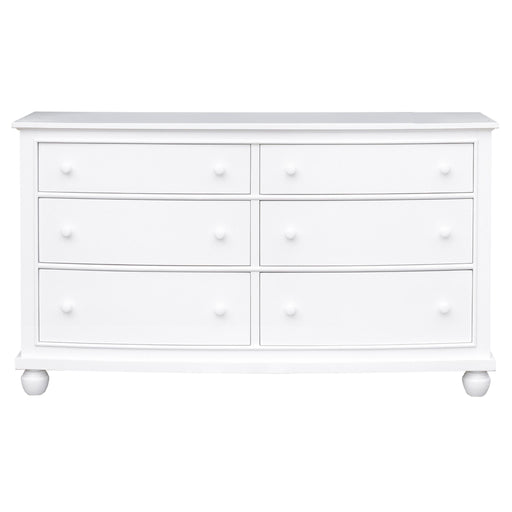 Sunset Trading White Shutter Wood 6 Drawer Double Dresser -  Chapter 11 Furniture (Lewiston, Maine)