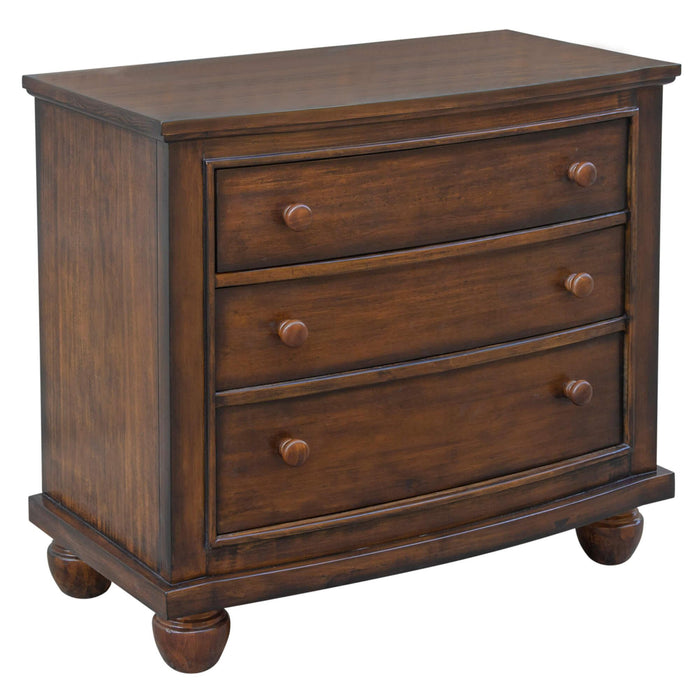 Sunset Trading Bahama Shutter Wood 3 Drawer Nightstand | Tropical Walnut Brown