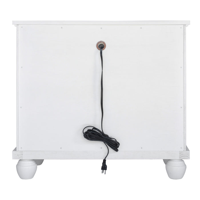 Sunset Trading White Shutter Wood 3 Drawer Nightstand -  Chapter 11 Furniture (Lewiston, Maine)