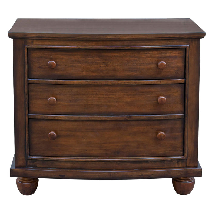 Sunset Trading Bahama Shutter Wood 3 Drawer Nightstand | Tropical Walnut Brown