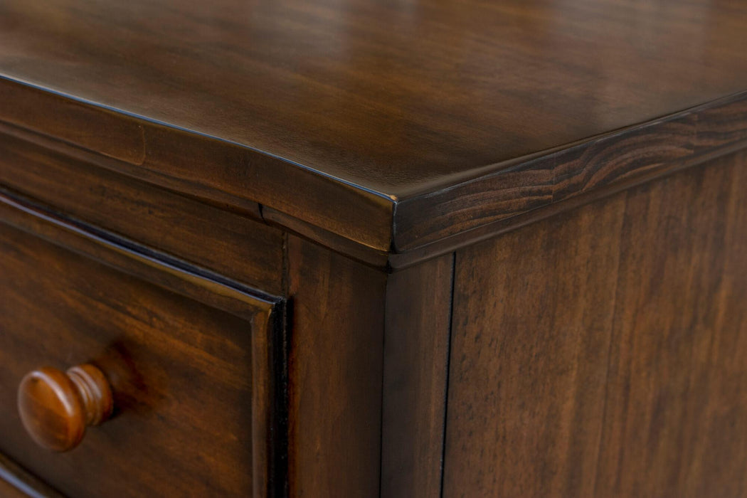 Sunset Trading Bahama Shutter Wood 3 Drawer Nightstand | Tropical Walnut Brown