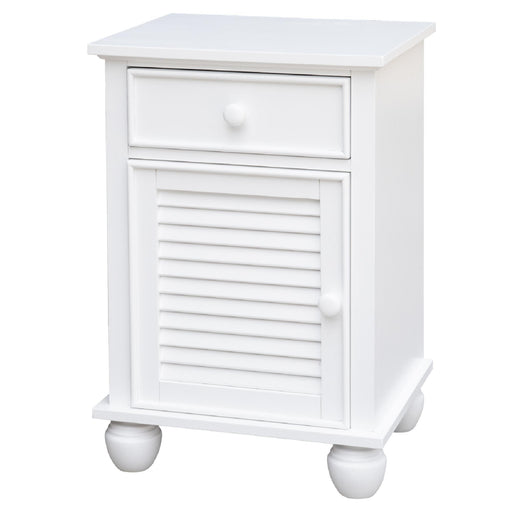 Sunset Trading White Shutter Wood Nightstand -  Chapter 11 Furniture (Lewiston, Maine)