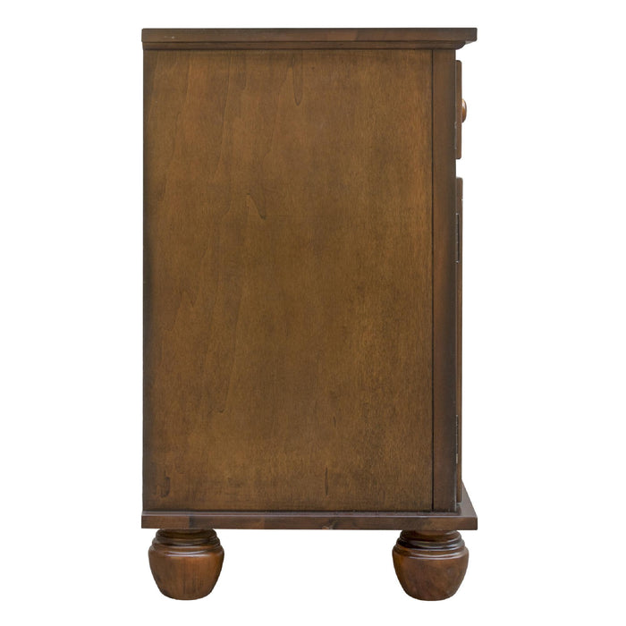 Sunset Trading Bahama Shutter Wood Nightstand | Tropical Walnut Brown