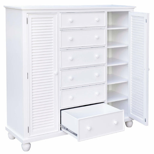 Sunset Trading White Shutter Wood Armoire -  Chapter 11 Furniture (Lewiston, Maine)