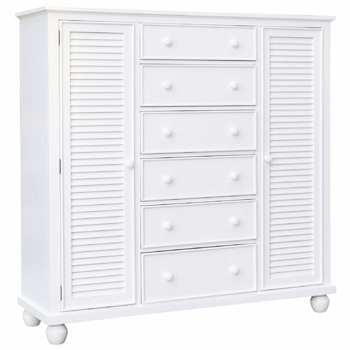 Sunset Trading White Shutter Wood Armoire