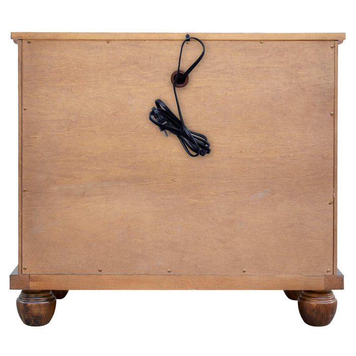 Sunset Trading Bahama Shutter Wood 3 Drawer Nightstand | Tropical Walnut Brown