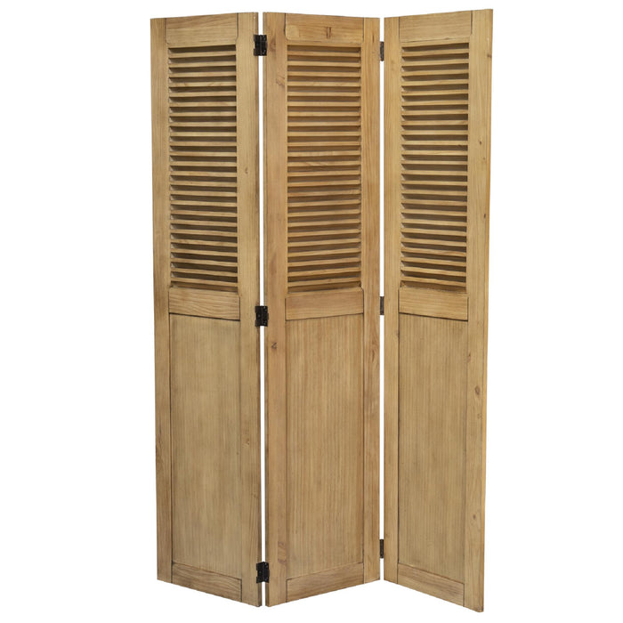 Sunset Trading Vintage Casual Wood Room Divider | Fully Assembled | Distressed Natural Maple Acacia | Solid Wood