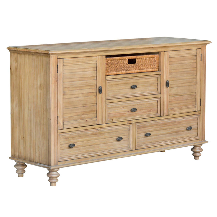 Sunset Trading Vintage Casual Dresser | Distressed Natural Maple Acacia | Solid Wood
