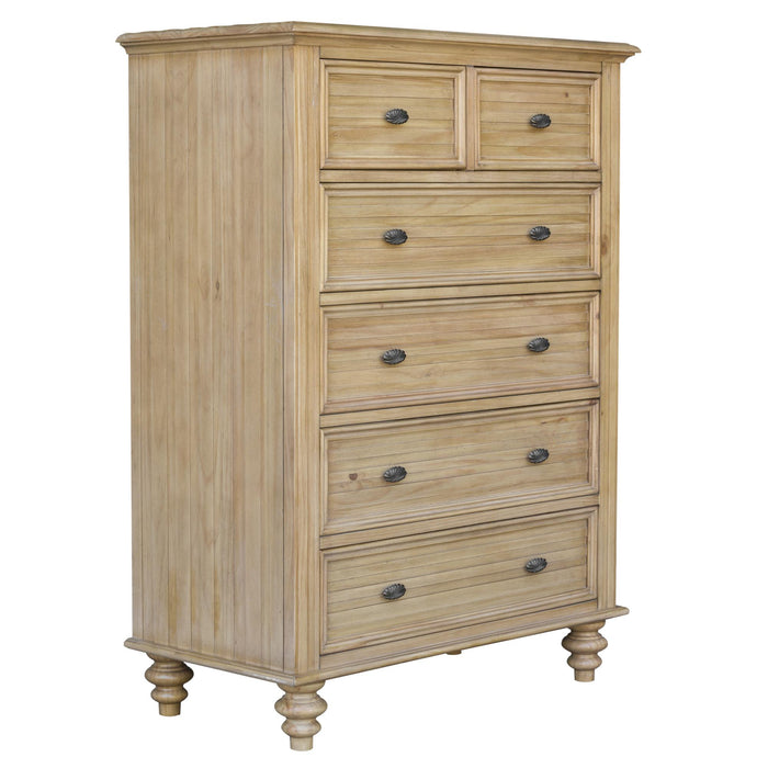 Sunset Trading Vintage Casual Bedroom Chest | Distressed Natural Maple Acacia | Solid Wood