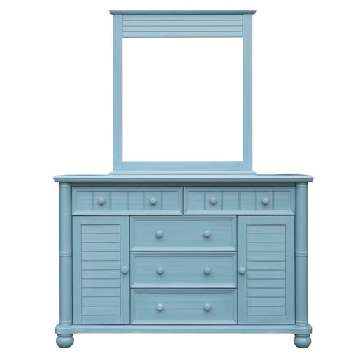 Sunset Trading Cool Breeze Dresser and Mirror | 5 Drawers 2 Cabinets | Beach Blue Wood | Fully Assembled -  Chapter 11 Furniture (Lewiston, Maine)