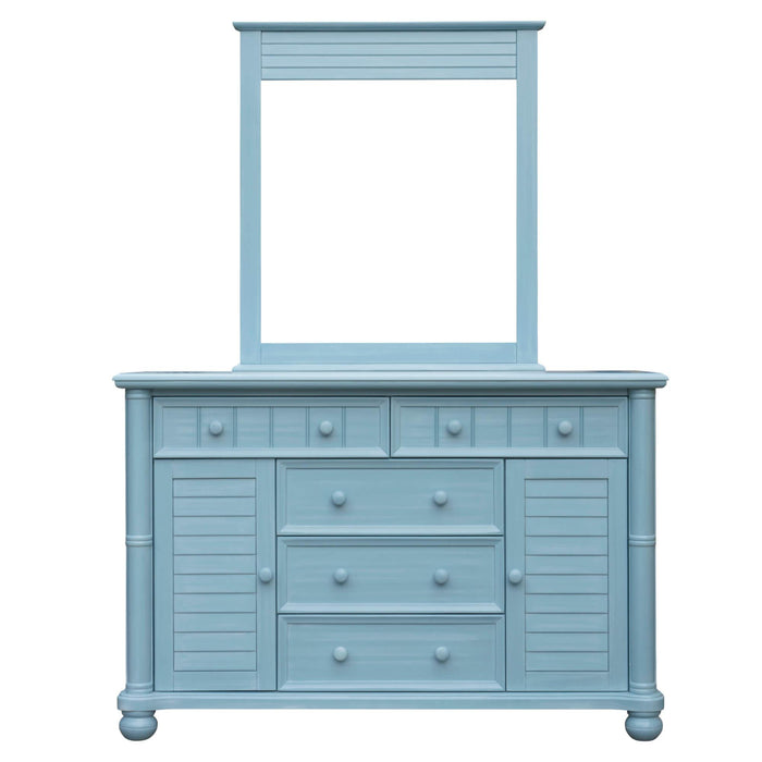 Sunset Trading Cool Breeze Dresser and Mirror | 5 Drawers 2 Cabinets | Beach Blue Wood | Fully Assembled -  Chapter 11 Furniture (Lewiston, Maine)