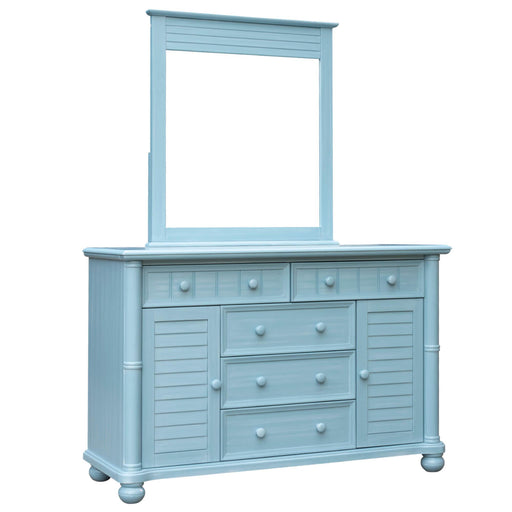Sunset Trading Cool Breeze Dresser and Mirror | 5 Drawers 2 Cabinets | Beach Blue Wood | Fully Assembled -  Chapter 11 Furniture (Lewiston, Maine)