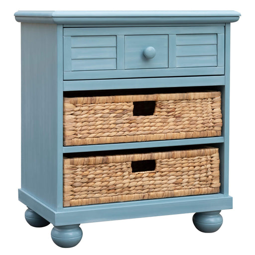 Sunset Trading Cool Breeze Nightstand | 2 Shelf Baskets Drawer | End Table | Beach Blue | Fully Assembled -  Chapter 11 Furniture (Lewiston, Maine)
