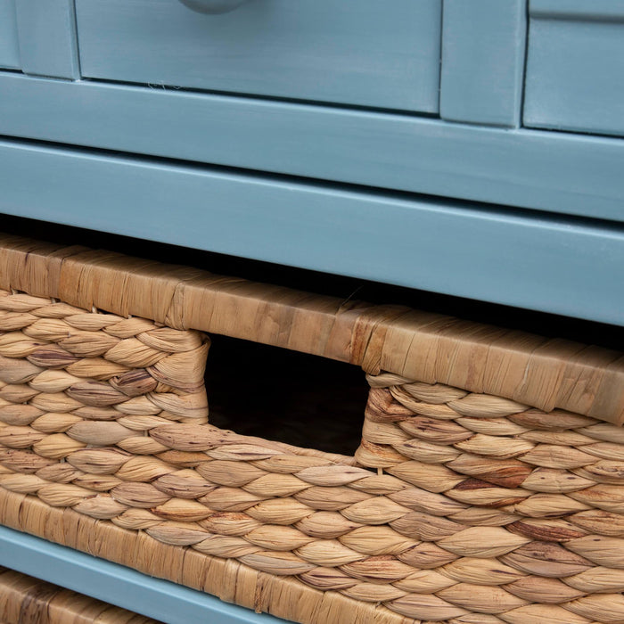 Sunset Trading Cool Breeze Nightstand | 2 Shelf Baskets Drawer | End Table | Beach Blue | Fully Assembled -  Chapter 11 Furniture (Lewiston, Maine)