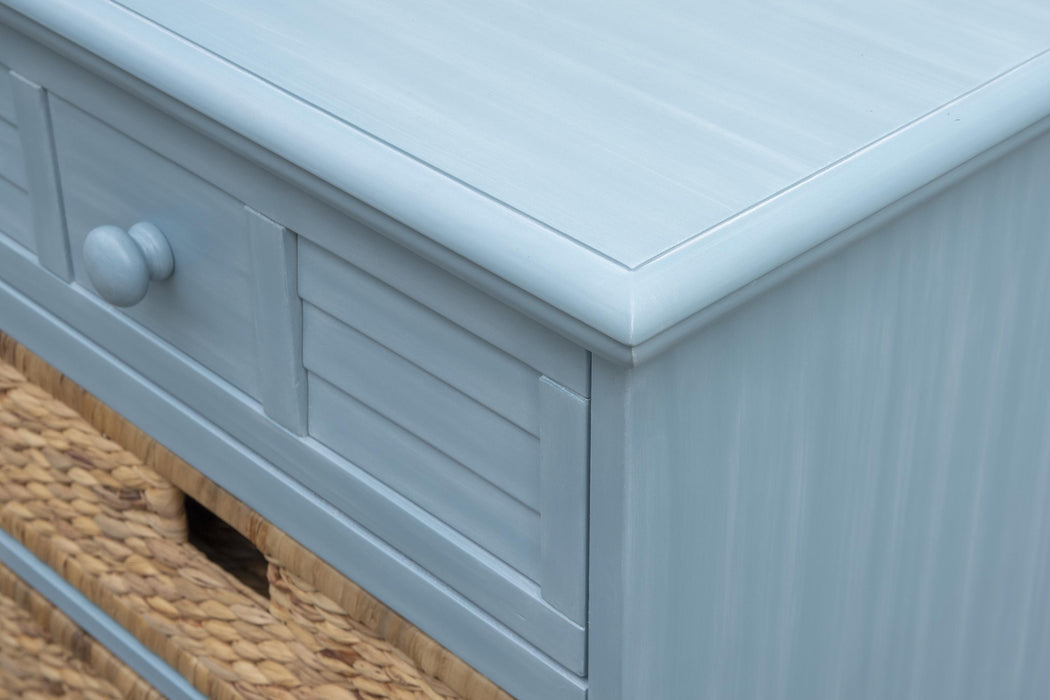 Sunset Trading Cool Breeze Nightstand | 2 Shelf Baskets Drawer | End Table | Beach Blue | Fully Assembled -  Chapter 11 Furniture (Lewiston, Maine)