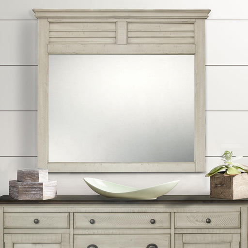 Sunset Trading Shades of Sand Shutter Mirror | Cream/Walnut Brown Solid Wood -  Chapter 11 Furniture (Lewiston, Maine)