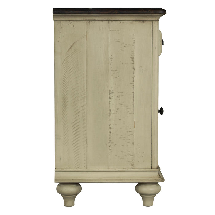 Sunset Trading Shades of Sand Nightstand | Narrow | Drawer | Cabinet | Cream/Walnut Brown Solid Wood -  Chapter 11 Furniture (Lewiston, Maine)
