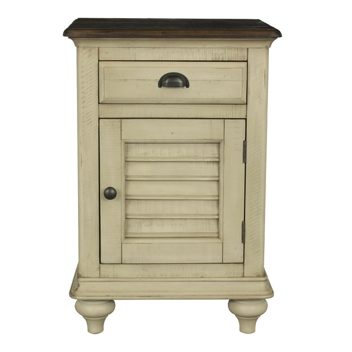 Sunset Trading Shades of Sand Nightstand | Narrow | Drawer | Cabinet | Cream/Walnut Brown Solid Wood -  Chapter 11 Furniture (Lewiston, Maine)