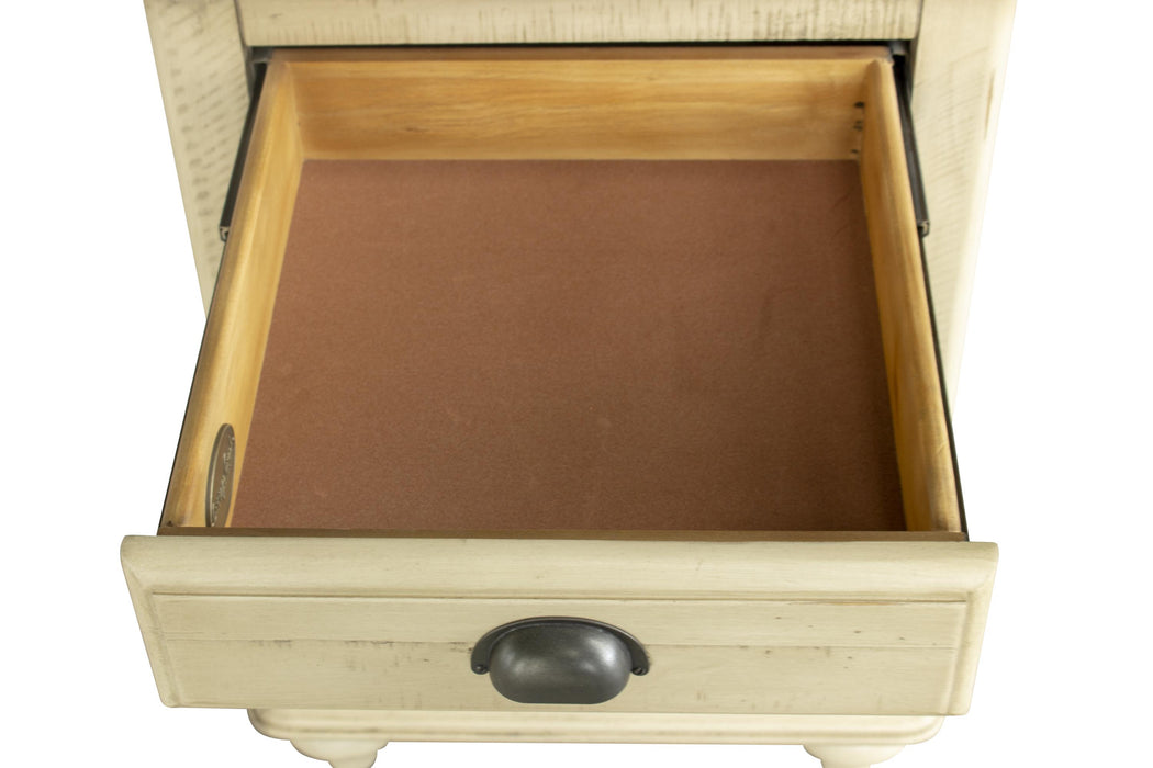 Sunset Trading Shades of Sand Nightstand | Narrow | Drawer | Cabinet | Cream/Walnut Brown Solid Wood -  Chapter 11 Furniture (Lewiston, Maine)