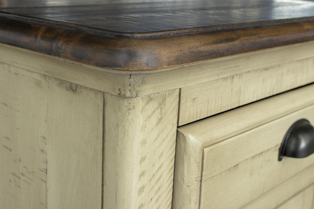 Sunset Trading Shades of Sand Nightstand | Narrow | Drawer | Cabinet | Cream/Walnut Brown Solid Wood -  Chapter 11 Furniture (Lewiston, Maine)