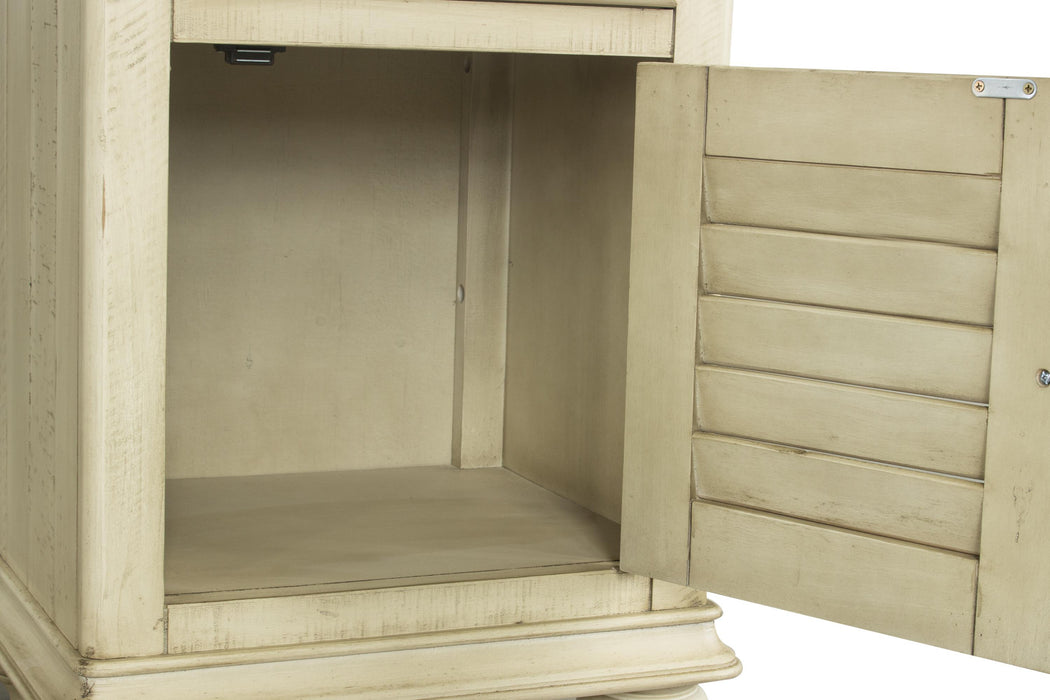 Sunset Trading Shades of Sand Nightstand | Narrow | Drawer | Cabinet | Cream/Walnut Brown Solid Wood -  Chapter 11 Furniture (Lewiston, Maine)