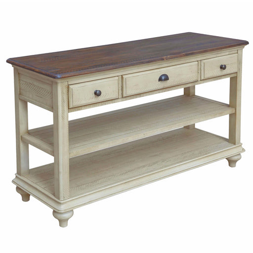 Sunset Trading Shades of Sand Console Sofa Table | Cream/Walnut Brown Solid Wood -  Chapter 11 Furniture (Lewiston, Maine)