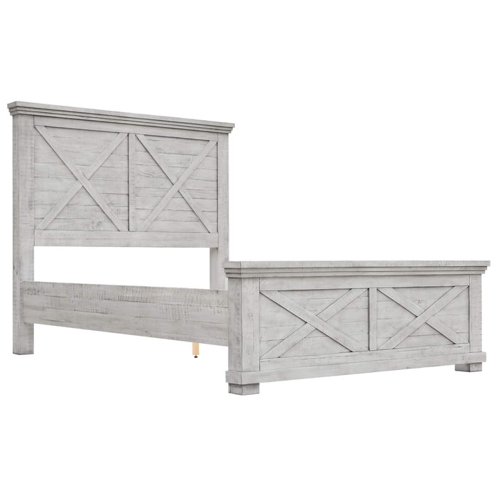 Sunset Trading Crossing Barn Queen Wood Panel Bed | Gray Acacia Wood