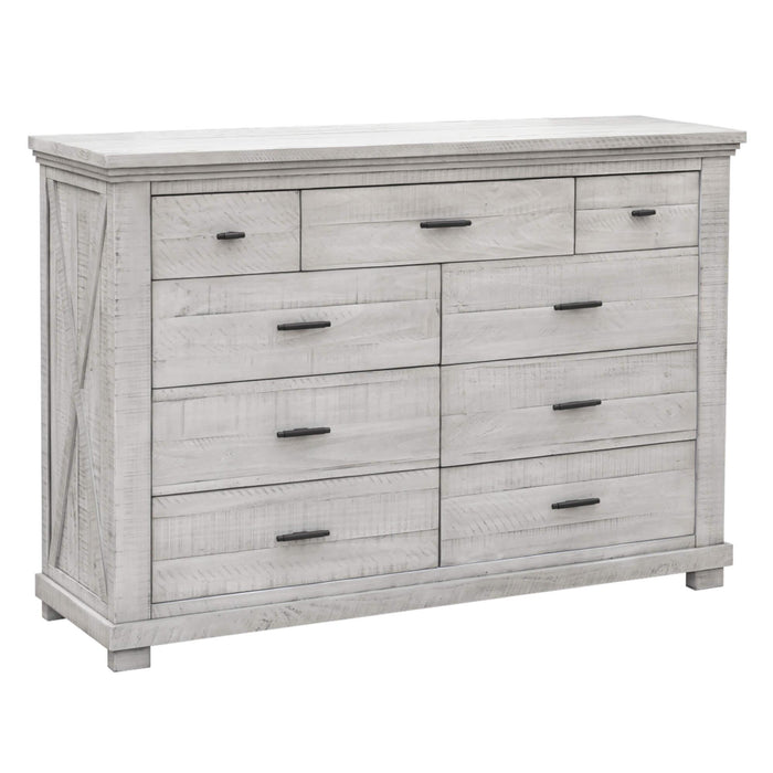 Sunset Trading Crossing Barn 9 Drawer Bedroom Dresser | Gray Acacia Wood
