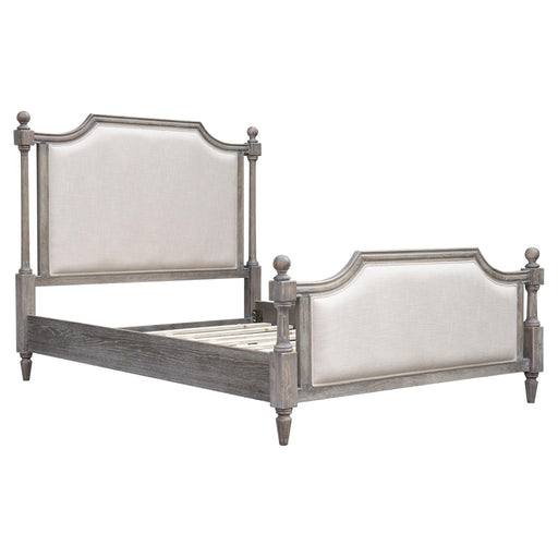 Sunset Trading Fawn Gray Queen Upholstered Panel Bed | Light Grey Solid Acacia Wood -  Chapter 11 Furniture (Lewiston, Maine)