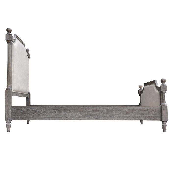 Sunset Trading Fawn Gray Queen Upholstered Panel Bed | Light Grey Solid Acacia Wood -  Chapter 11 Furniture (Lewiston, Maine)