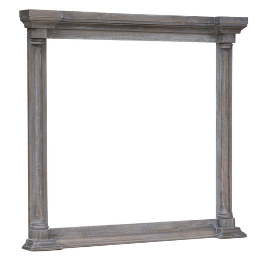 Sunset Trading Fawn Gray Wood Framed Beveled Mirror| Light Grey Solid Acacia Wood -  Chapter 11 Furniture (Lewiston, Maine)