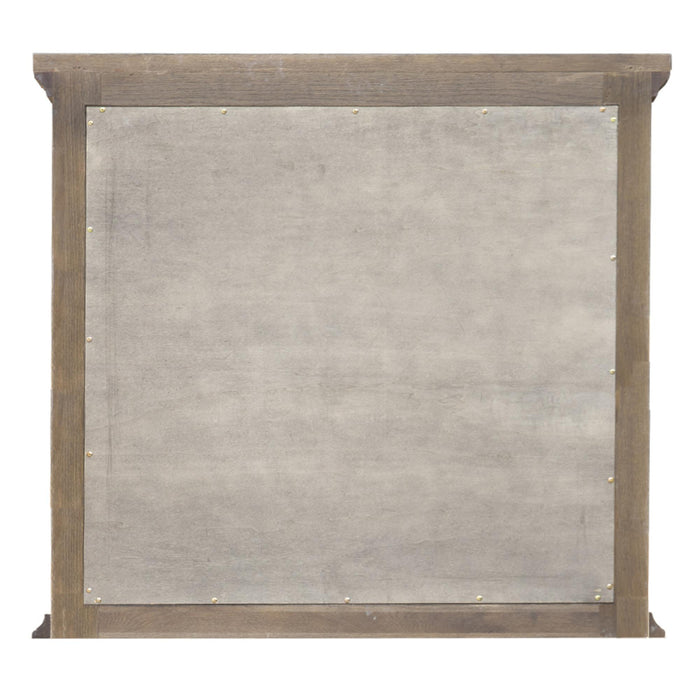 Sunset Trading Fawn Gray Wood Framed Beveled Mirror| Light Grey Solid Acacia Wood -  Chapter 11 Furniture (Lewiston, Maine)