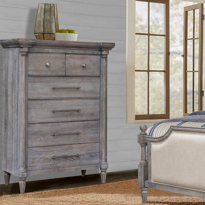 Sunset Trading Fawn Gray 6 Drawer Bedroom Chest| Light Grey Solid Acacia Wood | Fully Assembled -  Chapter 11 Furniture (Lewiston, Maine)