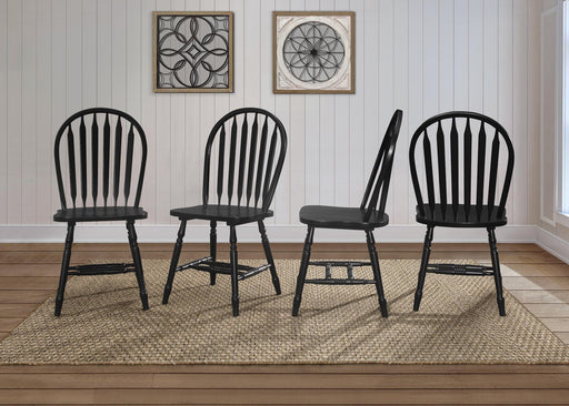 Sunset Trading Selections Windsor Arrowback Dining Chair | Antique Black/Cherry Distressing Solid Wood | Set of 4 Sidechairs -  Chapter 11 Furniture (Lewiston, Maine)
