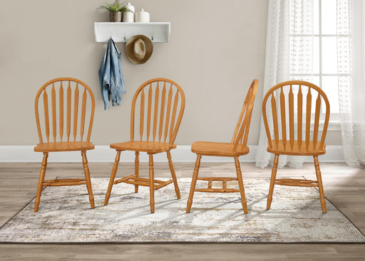 Sunset Trading Selections Windsor Arrowback Dining Chair | Light Oak Finish Solid Wood | Set of 4 Sidechairs -  Chapter 11 Furniture (Lewiston, Maine)