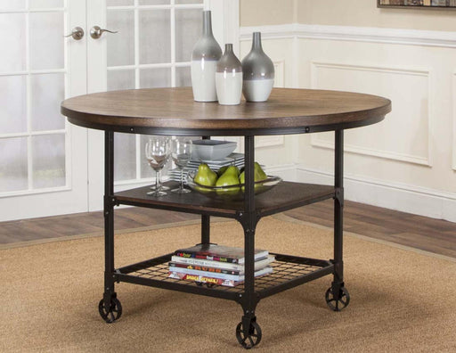 Sunset Trading Rustic Elm Industrial Table -  Chapter 11 Furniture (Lewiston, Maine)