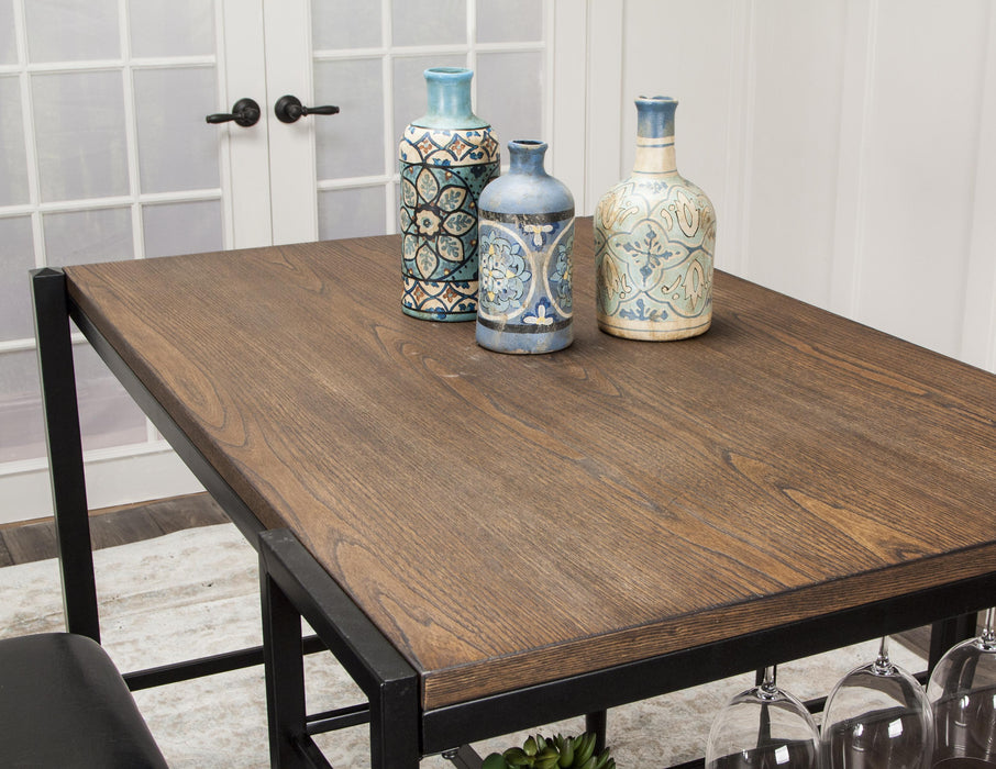Sunset Trading Rustic Elm Industrial 3 Piece Counter Height Pub Table Set | 2 Stools| Shelves -  Chapter 11 Furniture (Lewiston, Maine)