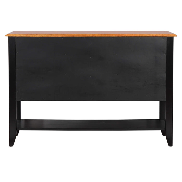 Sunset Trading Selections Sideboard with Large Display Shelf | 3 Drawers 2 Storage Cabinets | Antique Black and Cherry -  Chapter 11 Furniture (Lewiston, Maine)
