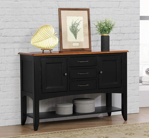 Sunset Trading Selections Sideboard with Large Display Shelf | 3 Drawers 2 Storage Cabinets | Antique Black and Cherry -  Chapter 11 Furniture (Lewiston, Maine)