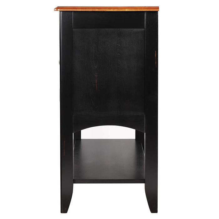 Sunset Trading Selections Sideboard with Large Display Shelf | 3 Drawers 2 Storage Cabinets | Antique Black and Cherry -  Chapter 11 Furniture (Lewiston, Maine)