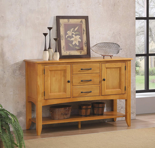 Sunset Trading Selections Sideboard with Large Display Shelf | 3 Drawers 2 Storage Cabinets | Light Oak -  Chapter 11 Furniture (Lewiston, Maine)