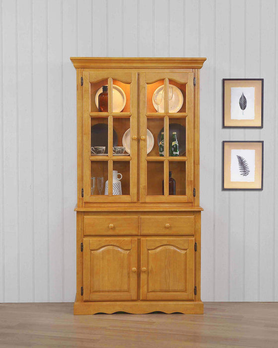 Sunset Trading Oak Selections Keepsake Buffet and Lighted Hutch | Light Oak -  Chapter 11 Furniture (Lewiston, Maine)
