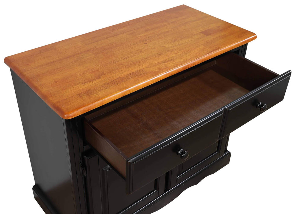 Sunset Trading Black Cherry Selections Keepsake Buffet and Lighted Hutch | Antique Black and Cherry