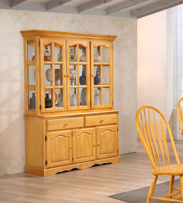 Sunset Trading Oak Selections Treasure Buffet and Lighted Hutch | Light Oak -  Chapter 11 Furniture (Lewiston, Maine)