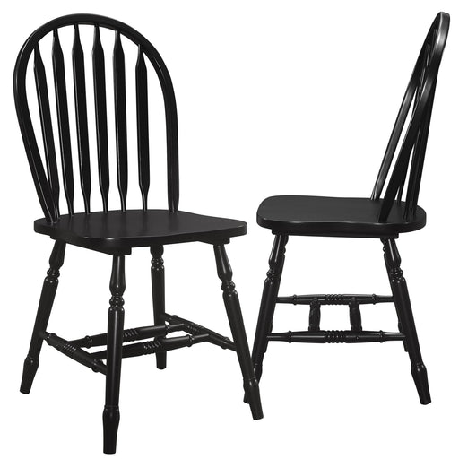 Sunset Trading Black Cherry Selections Arrowback Dining Side Chair | Antique Black Cherry Distressed Solid Wood | Set of 2 -  Chapter 11 Furniture (Lewiston, Maine)
