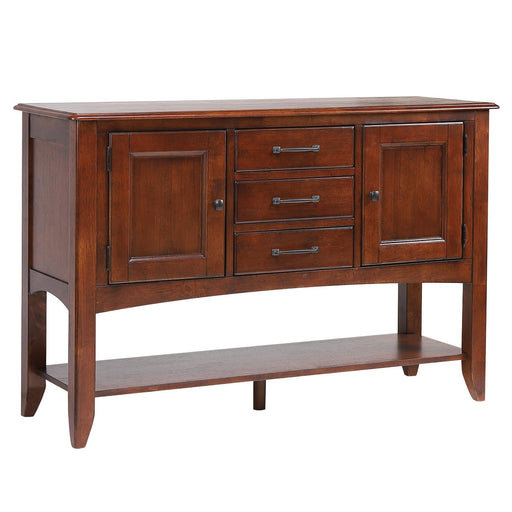 Sunset Trading Andrews Sideboard with Large Display Shelf | 3 Drawers 2 Storage Cabinets | Chestnut Brown -  Chapter 11 Furniture (Lewiston, Maine)